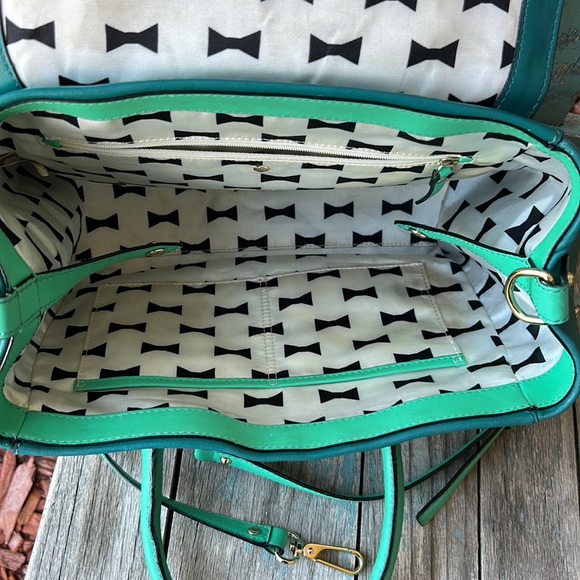 KATE SPADE Colorblock Emerald Satchel Catherine St. Joanie Green Leather 💚 - Picture 14 of 16